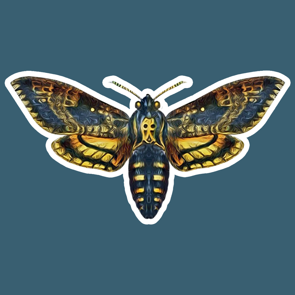 Death's Head Hawk Moth Die Cut Sticker