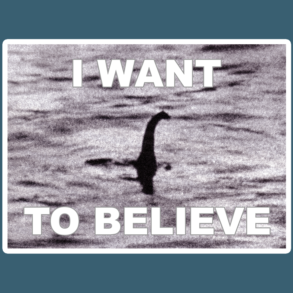 Loch Ness Monster I Want to Believe Rectangular Sticker