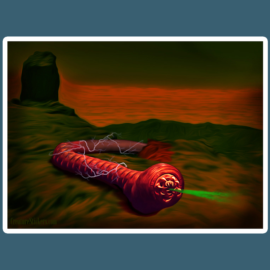 Mongolian Death Worm Creeptid Rectangular Sticker