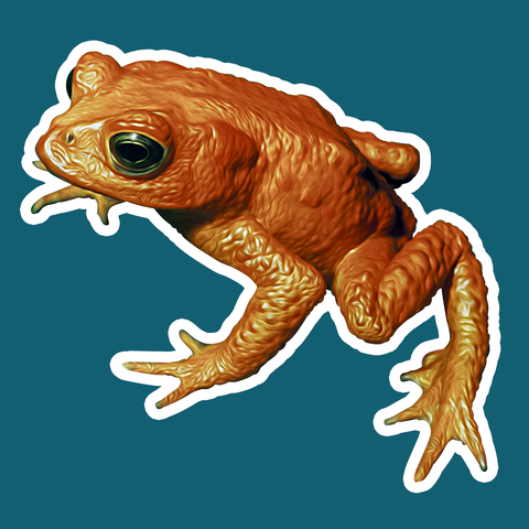 Golden Toad Die Cut Sticker