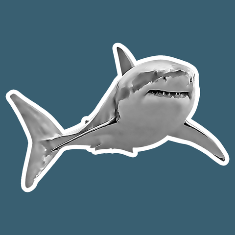 Great White Shark Die Cut Sticker