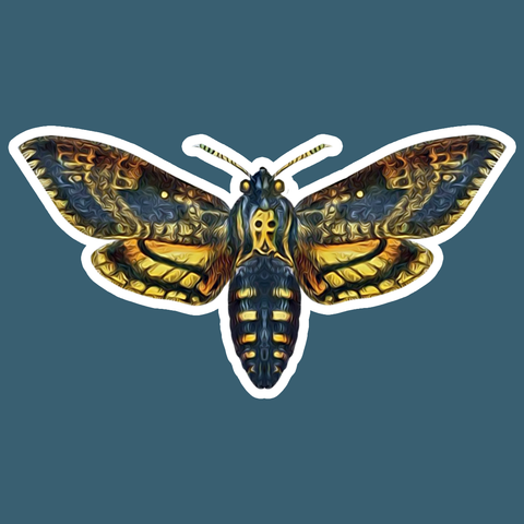 Death's Head Hawk Moth Die Cut Sticker
