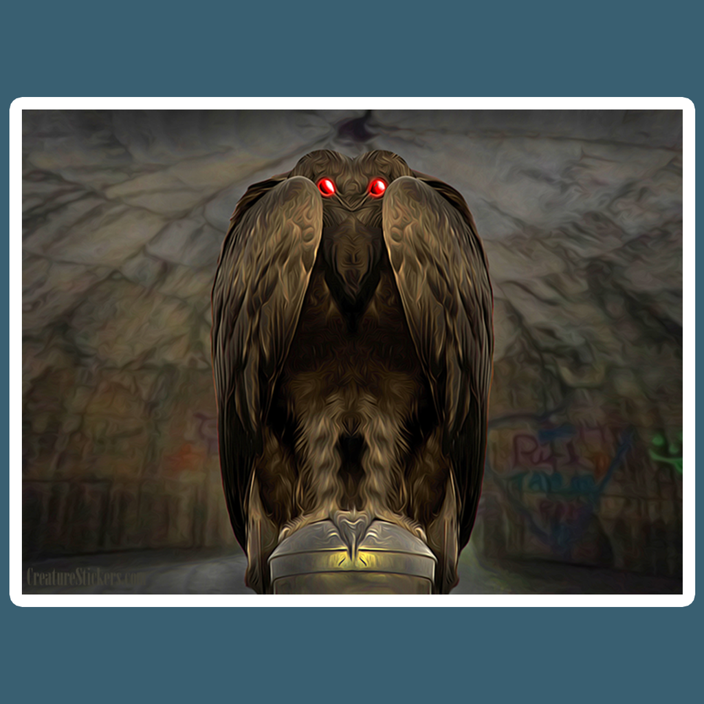 Mothman Creeptid Rectangular Sticker