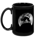 Black Cat Moon Black Mug