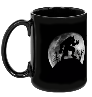 Creeping Werewolf Black Mug
