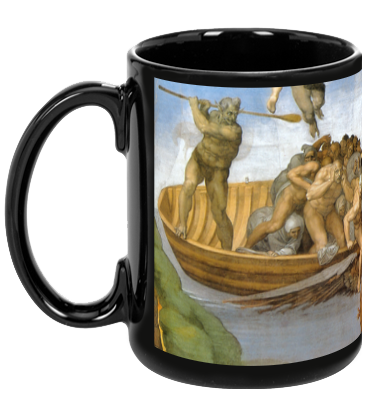 Michelangelo's Last Judgment Black Mug