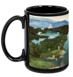 Patinir's Charon Crossing the Styx Black Mug