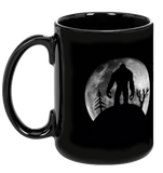 Bigfoot Moon Black Mug