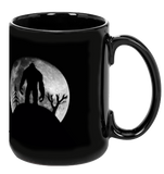 Bigfoot Moon Black Mug