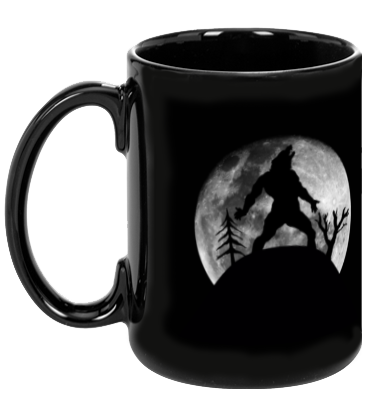 Howling Werewolf Moon Black Mug